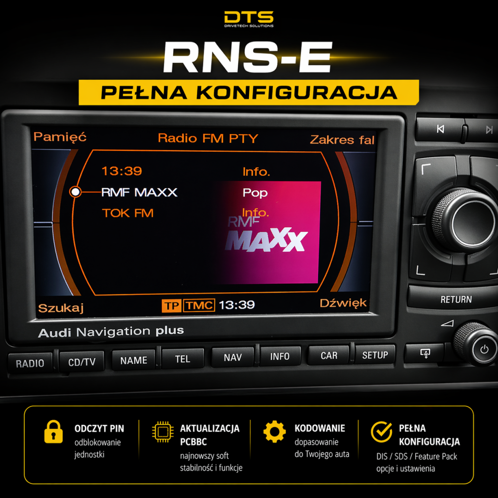 Odblokowanie PIN Audi RNS-E + kodowanie + aktualizacja – usługa wysyłkowa